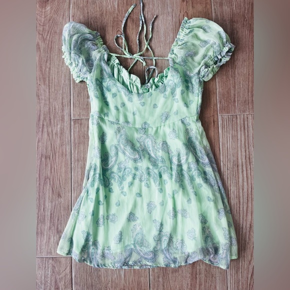 Urban Outfitters Green Paisley Becca Mini Dress - Picture 8 of 8